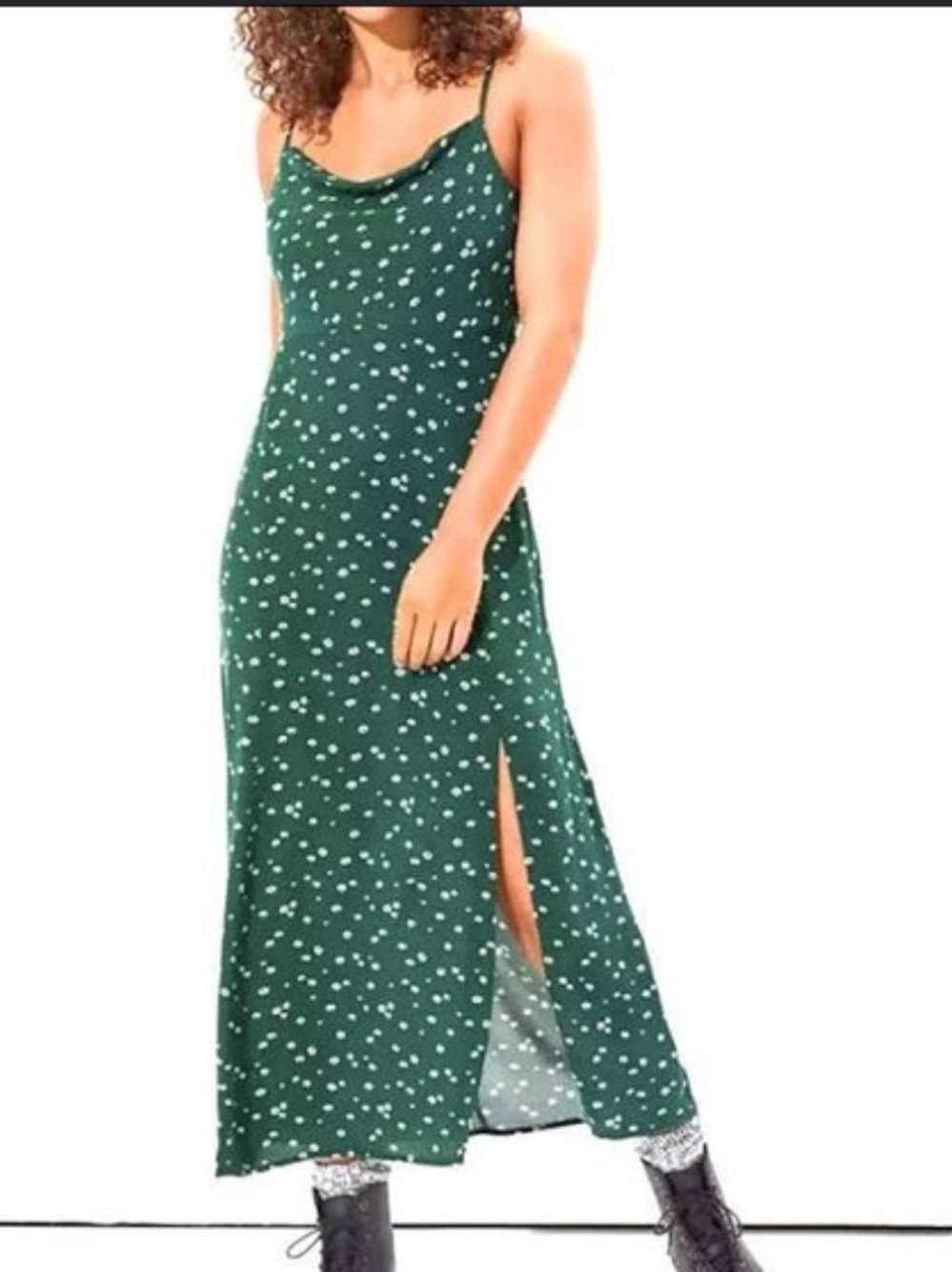 American Eagle Outfitters Dark Green Floral Slip Maxi Dress